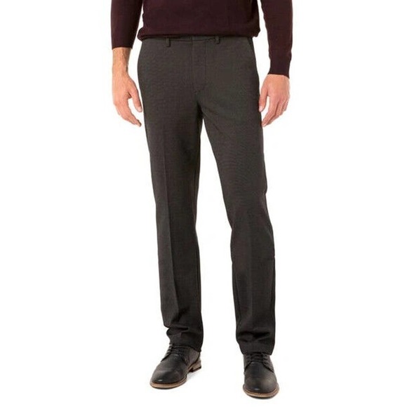 Liverpool Size 40x30 Saville Slim Fit Knit Pants In Black Pin Dot - Picture 1 of 7